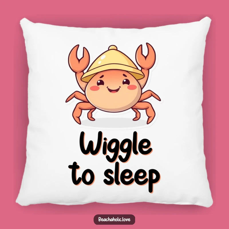 Funny Crab Pillow: Cute Crab with Sunhat, Joyful Claws, Comfy Funny Gift
