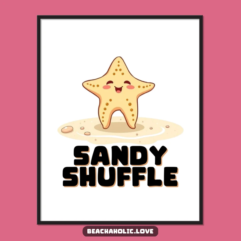 Funny Starfish Poster: Playful Starfish Dancing, Beach Art, Fantastic Funny Gift