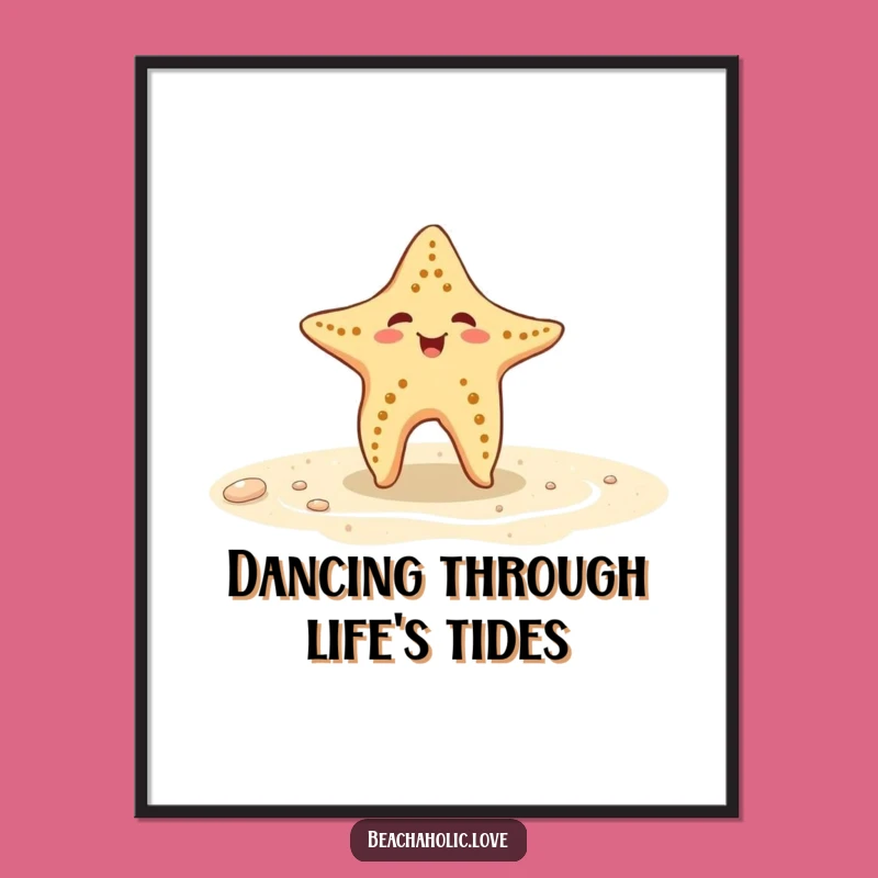 Funny Free Printable Wall Art: Starfish Dancing - Beach Vibes Decor Download
