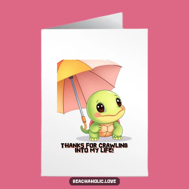 Free Printable Thank You Card: Turtle Umbrella - Grateful Surprise Download